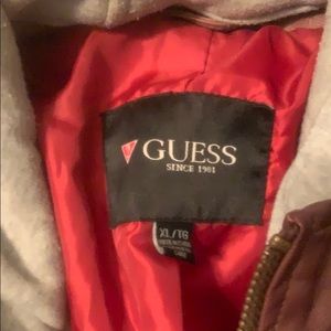 Guess brown jacket with hood